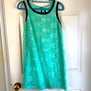 Kenzie size medium light green lined embroidered dress.
